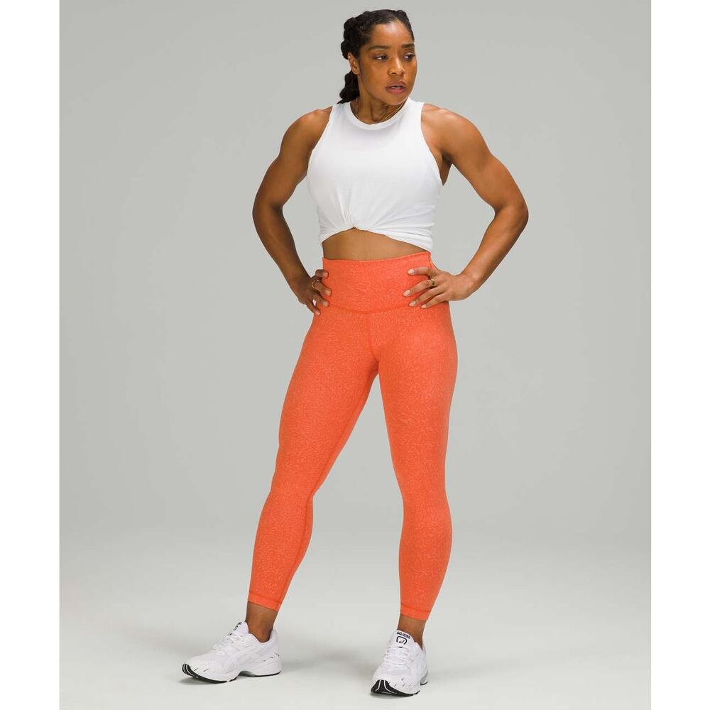 Lululemon Wunder Train Hi-Rise 25" EUC Size 2 Coral